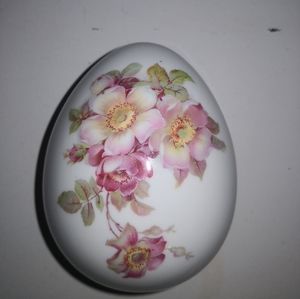 SALE Gaerold Porzellan Bavaria Egg Shaped Trinket Box Made In West Germany